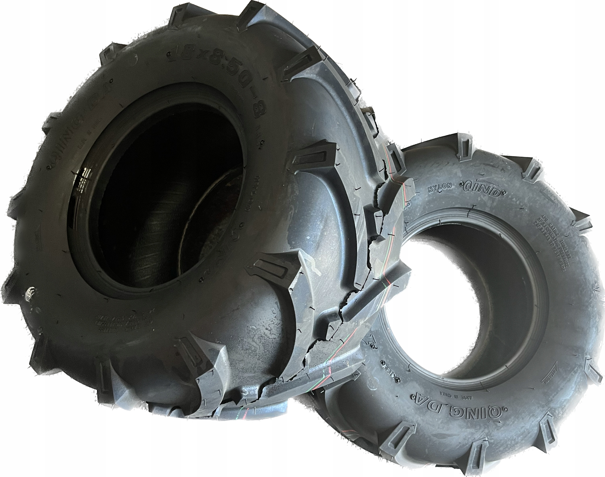 Pneumatika s rybím vzorom 18x8.50-8 Husqvarna 2 ks traktor namiesto snehových reťazí